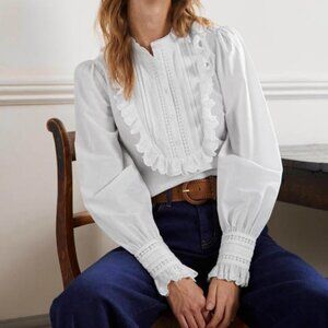 Boden Frilly Popover Blouse